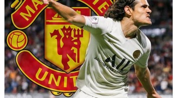 Cavani yang saat ini tidak memiliki klub dikabarkan akan merapat ke Man United. Foto: Screenshoot