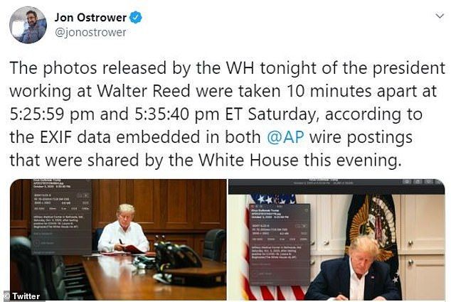 Donald Trump tampak menandatangani surat ( Twitter Jon Ostrower,)