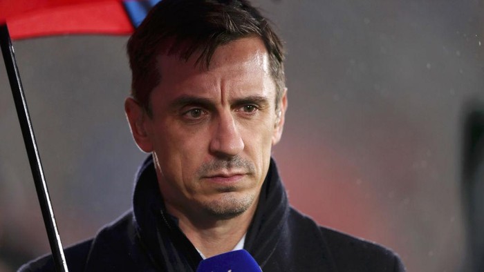 SOUTHAMPTON, ENGLAND - OCTOBER 25: Gary Neville, TV Presenter is seen during the Premier League match between Southampton FC and Leicester City at St Marys Stadium on October 25, 2019 in Southampton, United Kingdom. (Photo by Naomi Baker/Getty Images)