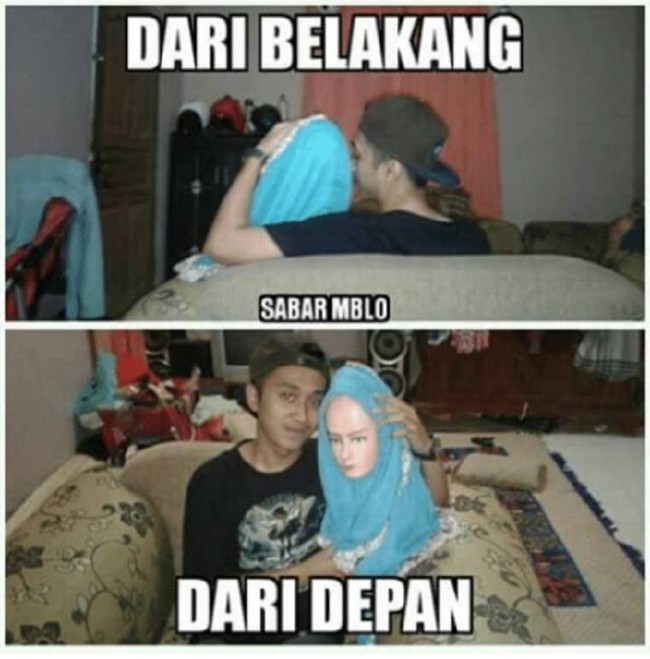 Dari belakang sih terlihat mesra banget ya, tapi pas difoto dari depan nggak tahunya... Foto: Instagram/@awreceh.id