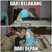 Dari belakang sih terlihat mesra banget ya, tapi pas difoto dari depan nggak tahunya... Foto: Instagram/@awreceh.id