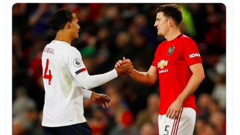 Maguire berterima kasih pada Van Dijk karena membuatnya terlihat lebih mendingan. Foto: istimewa