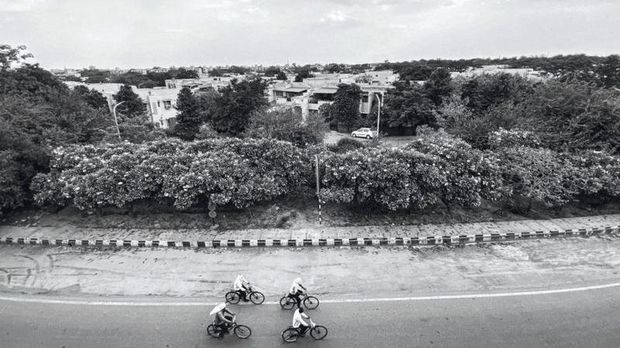 Suasana New Delhi pasca lockdown.