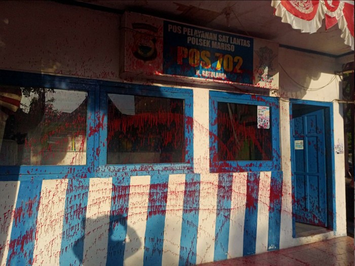 Pos polantas di Makassar dilempar cat merah oleh orang tak dikenal