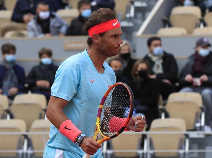 Rafael Nadal Spains Rafael Nadal clenches his fist after winning his fourth round match of the French Open tennis tournament against Sebastian Korda of the U.S. at the Roland Garros stadium in Paris, France, Sunday, Oct. 4, 2020. (AP Photo/Michel Euler)