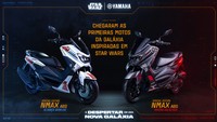 Yamaha Brasil resmi merilis Nmax edisi Star Wars. Skutik terpopuler Yamaha itu kini mendapat balutan grafis khas serial film yang berlatar ruang angkasa tersebut. Foto: Yamaha