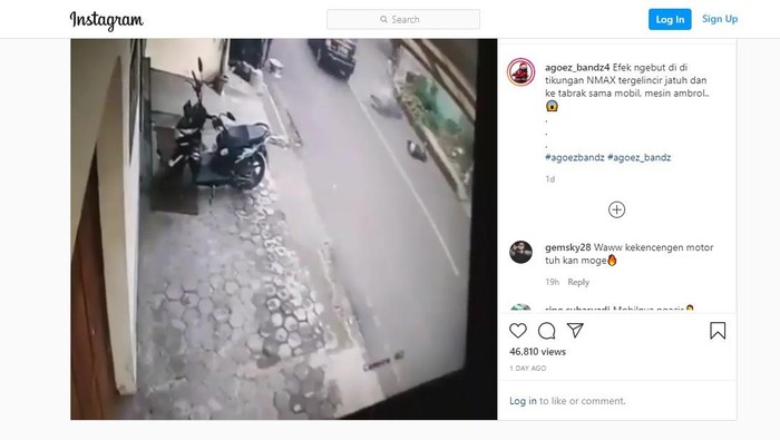 Yamaha Nmax terlibat laka lantas sampai ban belakang hingga crankcase copot