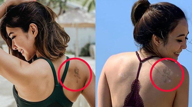 Dalam beberapa foto yang diunggah di Instagramnya, ibu dari satu orang anak ini terlihat memiliki tato di punggungnya. Gisella Anastasia memilih untuk menghiasi salah satu bagian punggungnya dengan tato. Foto: Instagram/gisel_la
