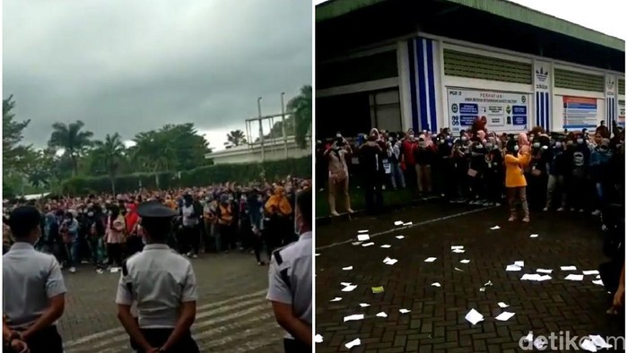 Demo buruh sepatu di sukabumi
