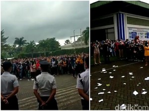 Bukan Soal Omnibus Law, Ribuan Buruh Pabrik Sepatu di Sukabumi Demo PHK