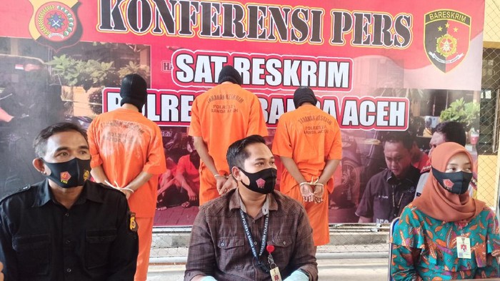Konferensi pers di Polresta Banda Aceh (Agus Setyadi-detikcom)