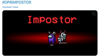 Game Among Us ikutan jadi trending karena dijadikan bahan meme untuk memprotes Omnibus Law. DPR disamakan dengan karakter Impostor (Twitter)