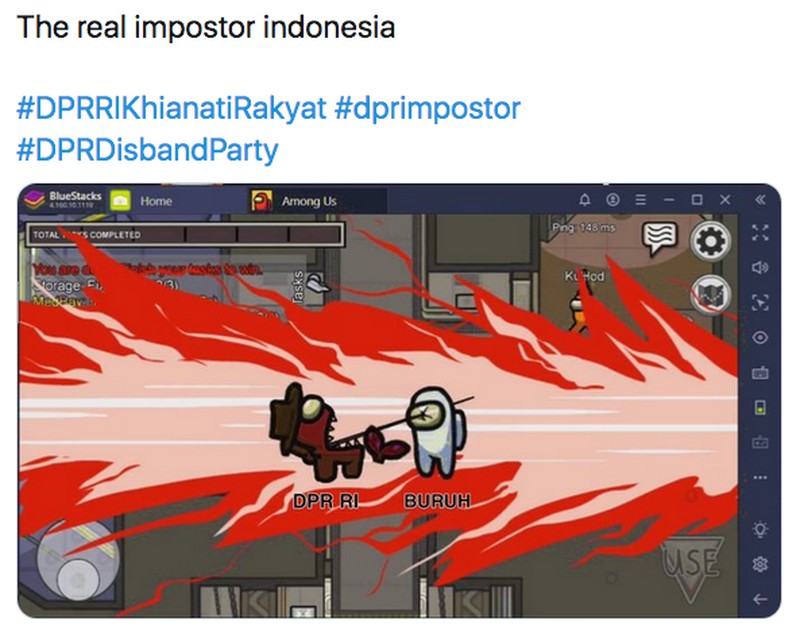 Meme Among Us untuk Protes Omnibus Law