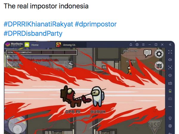 Protes Omnibus Law Pakai Meme Game Among Us