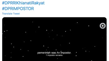 Pemerintah selaku mitra kerja dari DPR juga ikut dikritik dan dinlai sama juga sebagai Impostor (Twitter)