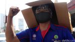 Foto Penampakan Buruh Tolak Omnibus Law di Cikarang