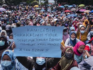 Buruh dan Mahasiswa Sukabumi Turun Ke Jalan Tolak Omnibus Law