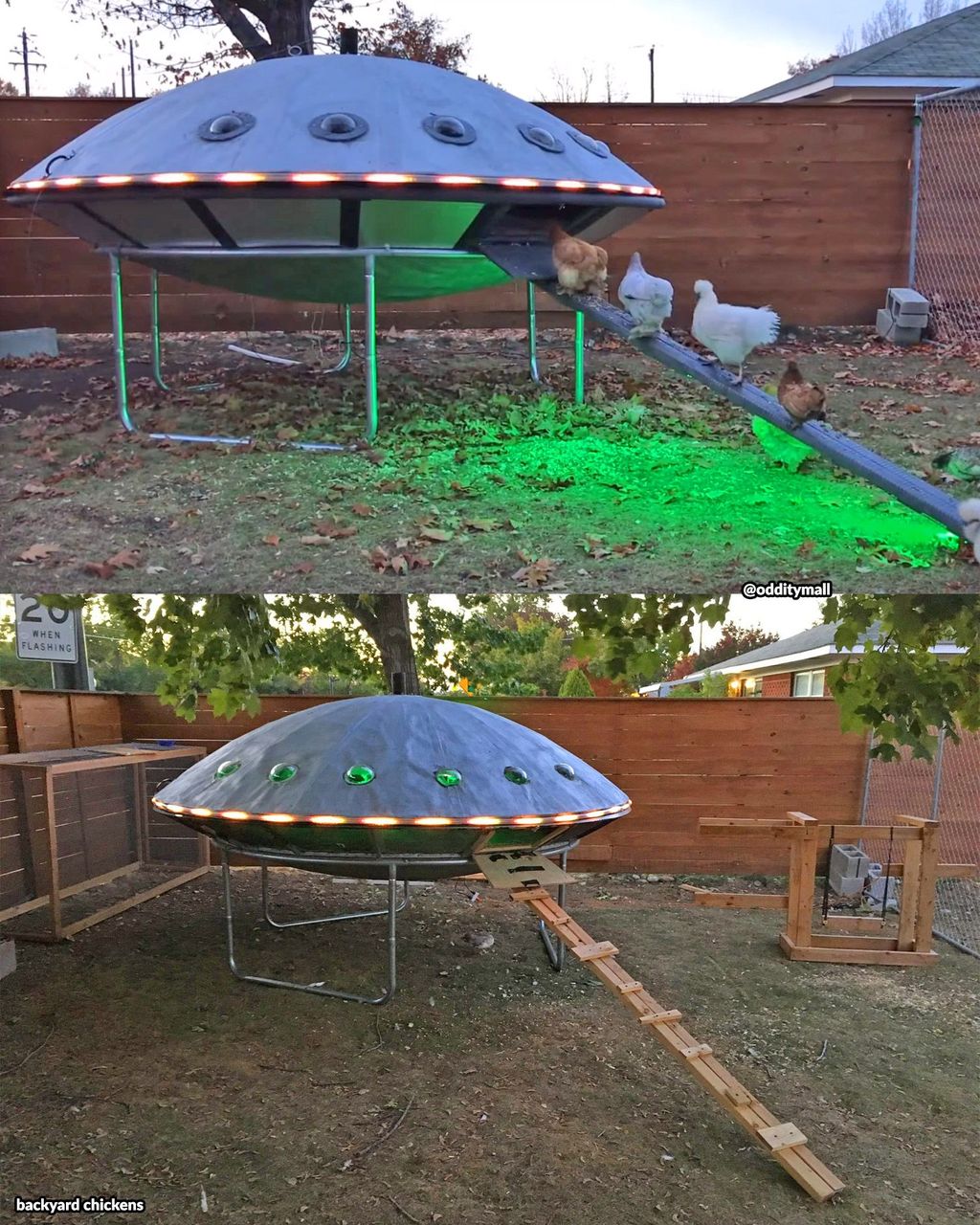 Keren! Kandang Ayam Ini Dibuat Mirip UFO yang Viral di Internet