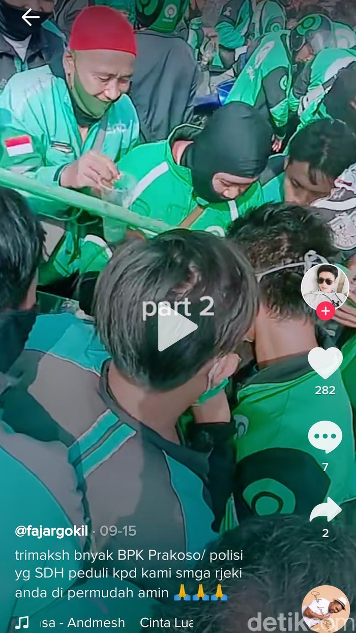 polisi traktir pengendara ojek online (ojol)