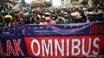 Begini Suasana Aksi Tolak UU Omnibus Law di Harmoni