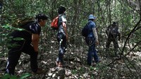 Menelusuri jalanan berduri, di atas pendakian terjal dan medan tebing berbatu mereka memasuki 40 gua tanpa hasil.