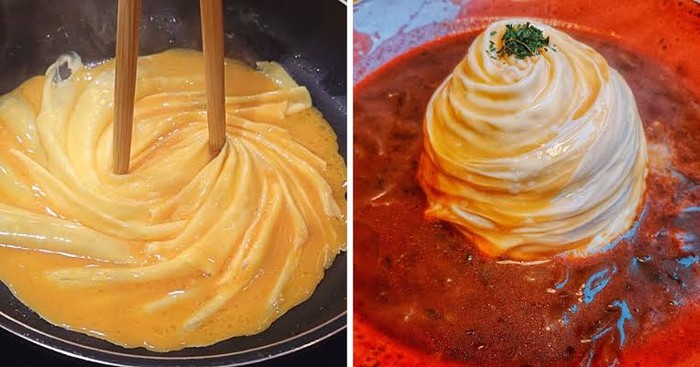 Bikin Telur Dadar Tornado Ala Chef  Jepang, Hanya Modal Sumpit