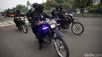 Polisi telah menyiapkan pasukan bermotor dikawasan monas dan sekitarnya.