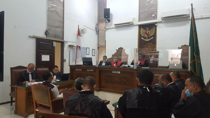 Eks prajurit TNI AU Harko Suryatama menjadi saksi di sidang Ruslan Buton, di PN Jaksel, Kamis (8/10/2020).