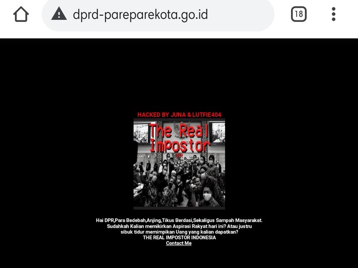 Situs DPRD Parepare diretas (Foto: tangkapan layar situs DPRD Parepare)