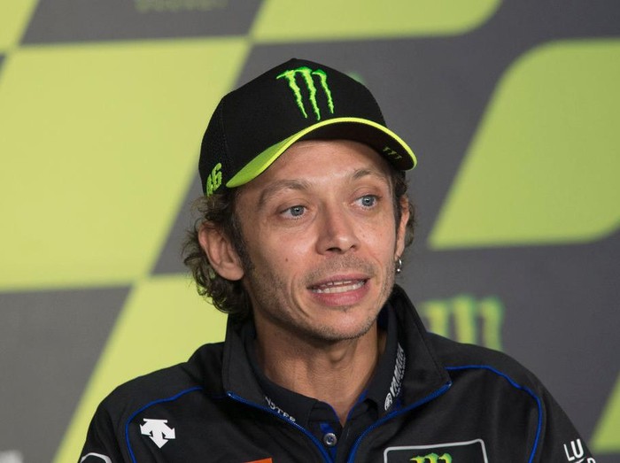 BARCELONA, SPAIN - SEPTEMBER 26: Valentino Rossi of Italy and Monster Energy Yamaha MotoGP Team speaks  during the 