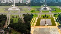 Pemprov DKI Jakarta melakukan revitalisasi kawasan Monas. Namun dalam prosesnya harus melakukan penebangan pohon. Kepala Dinas Cipta Karya, Petanahan, dan Tata Ruang DKI, Heru Hermanto, menerangkan penggundulan kawasan Monas ini juga bagian dari konsep revitalisasi hasil desain sayembara yang dibuat Gubernur Anies Baswedan. Nantinya, pohon-pohon yang ditebang akan ditanam lagi dan dijadikan ruang terbuka hijau. Rengga Sancaya/detikcom  