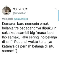 Ini sih pasti dalam hati si penjualnya juga jadi bertanya-tanya dan bingung. Memang ada-ada saja tingkah emak-emak. Foto: Twitter/@kinahahah