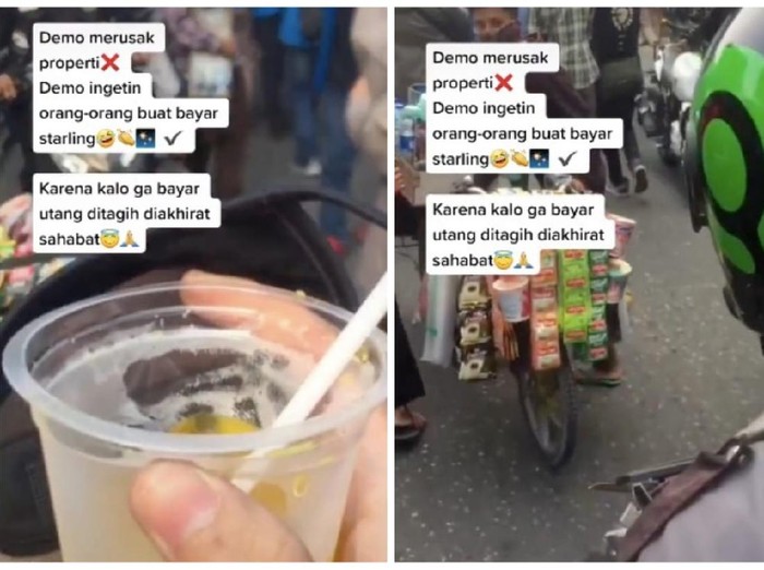 Ikut Demo Omnibus Law, Pria Ini Ingatkan Massa Bayar Minuman ‘Starling’