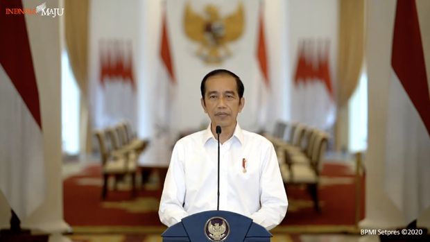 Jokowi memberikan keterangan Pers terkait Undang-Undang Cipta Kerja, Istana Bogor, 9 Oktober 2020. (Tangkapan layar Youtube Setpres RI)