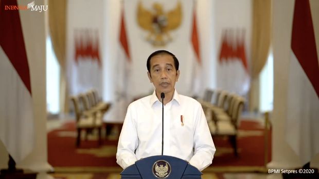 Jokowi memberikan keterangan Pers terkait Undang-Undang Cipta Kerja, Istana Bogor, 9 Oktober 2020. (Tangkapan layar Youtube Setpres RI)