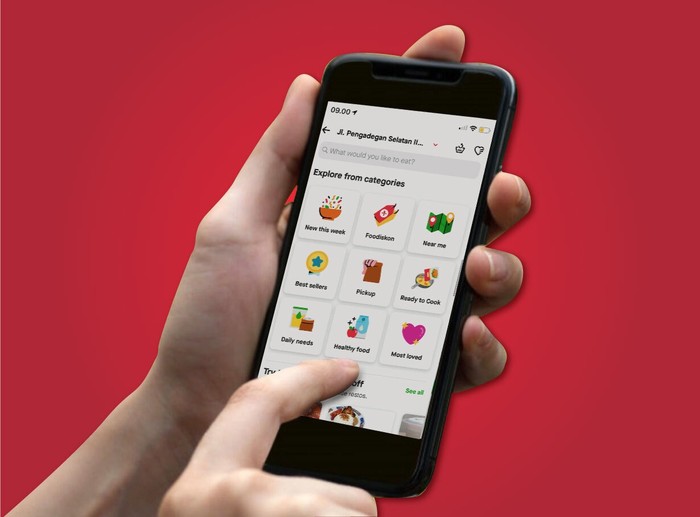 Menu GoFood di aplikasi Gojek