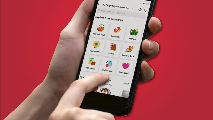Menu GoFood di aplikasi Gojek