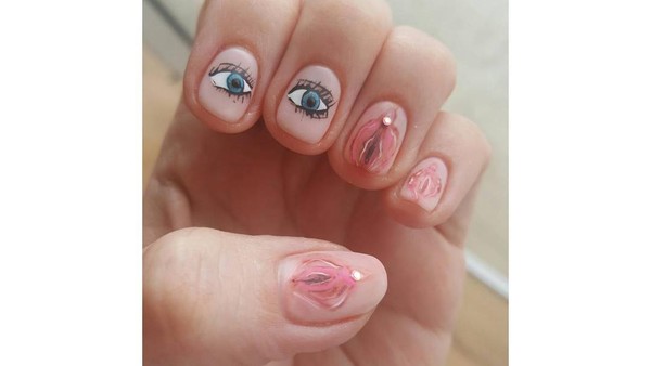 Foto: Tren Nail Art Aneh dengan Bentuk Organ Intim Wanita