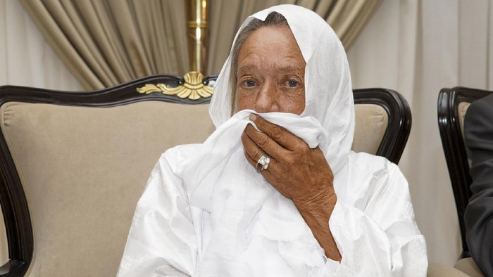 In this photo provided by the Mali Presidency, French ex-hostage Sophie Petronin is seen at the presidential palace after being released and flown to the capital Bamako, Mali, late Thursday, Oct. 8, 2020. A prominent Malian politician and three European hostages freed by Islamic extremists in northern Mali this week landed in the countrys capital late Thursday where they held emotional reunions with family members and were greeted by government officials. (Mali Presidency via AP)
