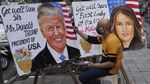 Top 5 Foto Pekan Ini: Demo Omnibus Law-Trump Copot Masker