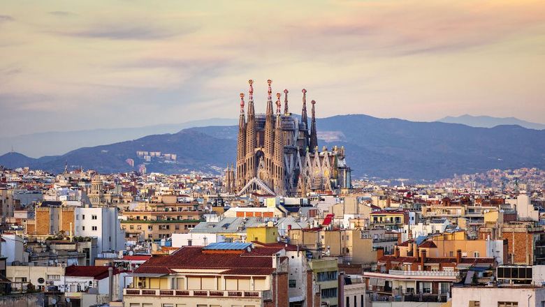 View Barcelona dari udara View dari udara Barcelona