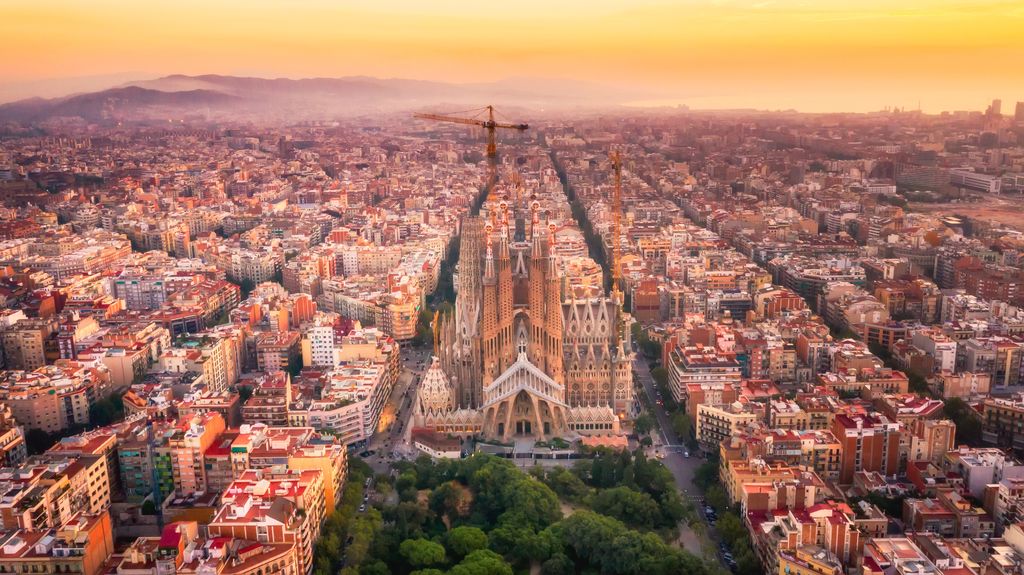 View dari udara Barcelona
