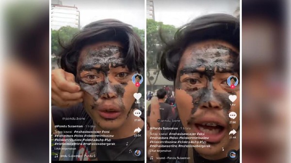 Biar Glowing Aksi Pria Saat Demo Ruu Cipta Kerja Ini Bikin Ngakak