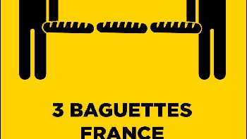 Perancis, tiga roti baguette ukuran panjang dan besar. Foto: sadanduseless
