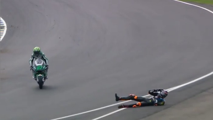 Luca Marini mengalami kecelakaan dahsyat di latihan bebas MotoGP Prancis