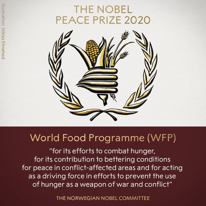 WFP Raih Penghargaan Nobel Perdamaian 2020
