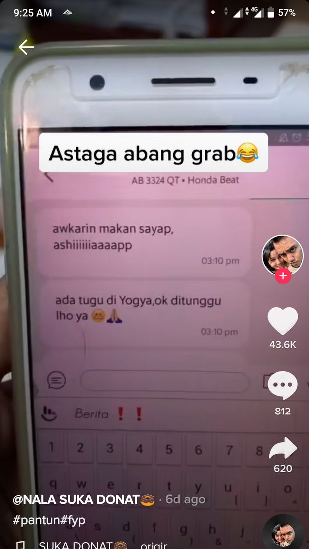 Pesan Makanan Lewat Ojol, Cewek Ini Dapat Driver Hobi Pantun