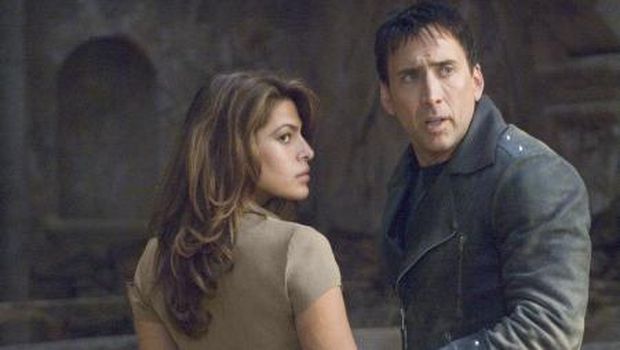 GHOST RIDER GR-373 Eva Mendes (left) and Nicolas Cage (right) star in Columbia Pictures Ghost Rider. Photo By: Jasin Boland
