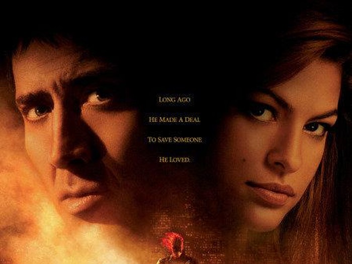 GHOST RIDER GR-373 Eva Mendes (left) and Nicolas Cage (right) star in Columbia Pictures Ghost Rider. Photo By: Jasin Boland