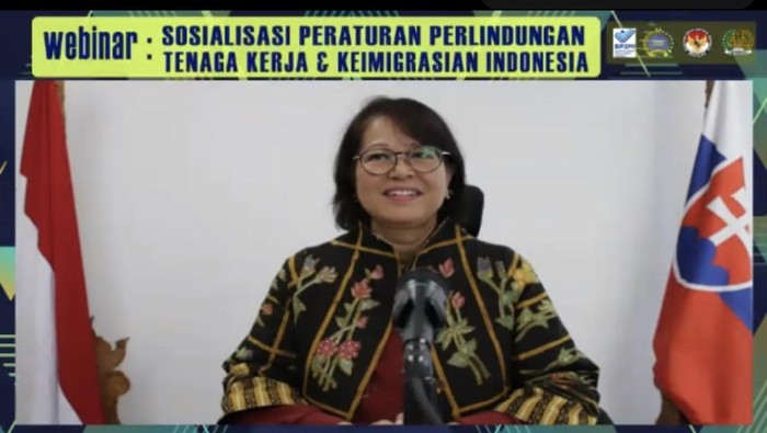 KBRI Bratislava gelar webinar sosialisasi perlindungan WNI-PMI dan aturan keimigrasian baru.